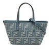 Fendi Mini Denim Effect FF Jacquard Roll Satchel Secondhand