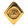 Chanel Gold Plated CC Rhombus Brooch Secondhand