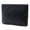 Secondhand Chanel Large Quilted Tweed and Lambskin Camellia O Case Clutch
