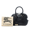 Burberry Small Heritage Grain Check Embossed Leather Orchard Bowling Bag Secondhand