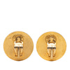 Hermès Gold Plated and Leather Medor Round Clip on Earrings Secondhand