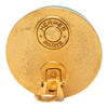 Hermès Gold Plated and Leather Medor Round Clip on Earrings Secondhand