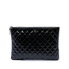 Chanel Large Quilted Patent O Case Clutch Secondhand