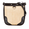 Burberry Leather Trimmed Raffia Crossbody Secondhand