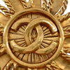Chanel CC Gold Plated Sun Motif Brooch Secondhand