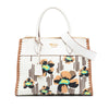 Prada City Calf Trimmed Madras Floral Print Paradigme Whipstitch Satchel Secondhand