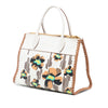 Prada City Calf Trimmed Madras Floral Print Paradigme Whipstitch Satchel Secondhand