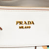 Prada City Calf Trimmed Madras Floral Print Paradigme Whipstitch Satchel Secondhand
