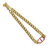 Dior Gold Plated Lacquered CD Logo Chain Necklace Secondhand