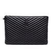 Saint Laurent Chevron Leather Monogram Document Holder Secondhand