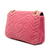 Gucci Large GG Marmont Matelasse Velvet Embroidered Blind For Love Shoulder Bag Secondhand
