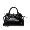 Balenciaga Small Croc Embossed Calfskin Motocross Neo Classic City Satchel Secondhand