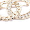 Chanel CC Gold Plated Rhinestone Chain Brooch Secondhand
