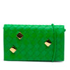 Secondhand Bottega Veneta Nappa Intrecciato Studded Wallet On Strap