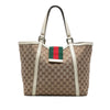 Gucci GG Canvas Web New Ladies Tote Secondhand