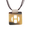 Hermès Buffalo Horn Square Pendant Necklace Secondhand
