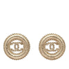 Chanel Gold Plated CC Twisted Round Push Back Earrings Secondhand