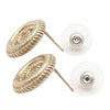 Chanel Gold Plated CC Twisted Round Push Back Earrings Secondhand