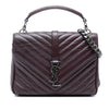 Saint Laurent Medium Quilted Chevron Sheepskin College Satchel Secondhand