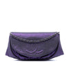 Chanel CC Metallic Crackling Lizard Printed Leather Half Moon Wallet on Chain Secondhand