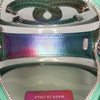 Chanel PVC and Metallic Lambskin CC Filigree Round Clutch with Chain Secondhand