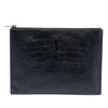 Saint Laurent Croc Embossed Leather Monogram Document Holder Secondhand