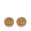 Dior Gold Plated Strass CD Logo Clip On Earrings Secondhand