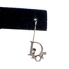 Dior Palladium Plated Logo Drop Earrings Secondhand