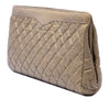 Chanel Large CC Quilted Metallic Caviar Frame Clutch Secondhand
