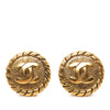 Chanel CC Gold Plated Sunburst Round Clip On Earrings Secondhand