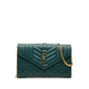 Saint Laurent Grain De Poudre Triquilt Monogram Envelope Wallet on Chain Secondhand
