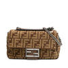 Fendi Zucca Wool Chain Midi Baguette Secondhand