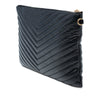 Saint Laurent Quilted Chevron Leather Monogram Document Holder Secondhand