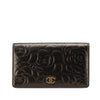 Chanel Embossed Lambskin CC Camellia Bifold Wallet Secondhand