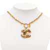 Chanel CC Quilted Gold Plated Pendant Necklace Secondhand