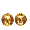 Chanel Gold Plated CC Round Clip On Earrings Secondhand