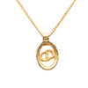 Dior Gold Plated CD Logo Oval Pendant Necklace Secondhand