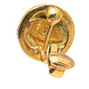 Secondhand Chanel Gold Plated and Rhinestones Round Clip On Earrings