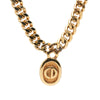 Dior Gold Plated CD Logo Oval Pendant Necklace Secondhand