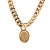 Dior Gold Plated CD Logo Oval Pendant Necklace Secondhand
