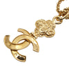 Chanel Gold Plated Double Chain Clover CC Pendant Necklace Secondhand