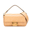 Secondhand Fendi Zucca Embossed Leather Baguette Satchel