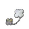 Secondhand Van Cleef and Arpels 18K White Gold and Mother of Pearl Magic Alhambra Between the Finger Ring