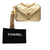 Chanel Chevron Metallic Lambskin Tassel Chain Camera Bag Secondhand