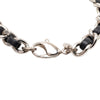 Chanel Silver Plated and Leather Woven Logo Charm Bracelet Secondhand