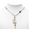 Chanel Gold Plated CC Rhinestones and Faux Pearl Sun Moon Cat Pendant Necklace Secondhand