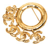 Chanel CC Gold Plated Five Charm Ring Brooch Secondhand