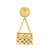 Secondhand Chanel Gold Plated CC Quilted Flap Bag Brooch