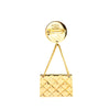 Secondhand Chanel Gold Plated CC Quilted Flap Bag Brooch