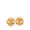 Chanel CC Gold Plated Strass Round Rope Earrings Secondhand